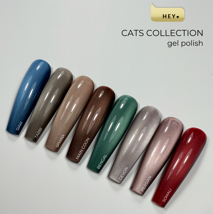 HEYLOVE. Cat's Eye Gel Polish, Somali, 15 ml, гель-лак "Котяче око", класичний червоний #6