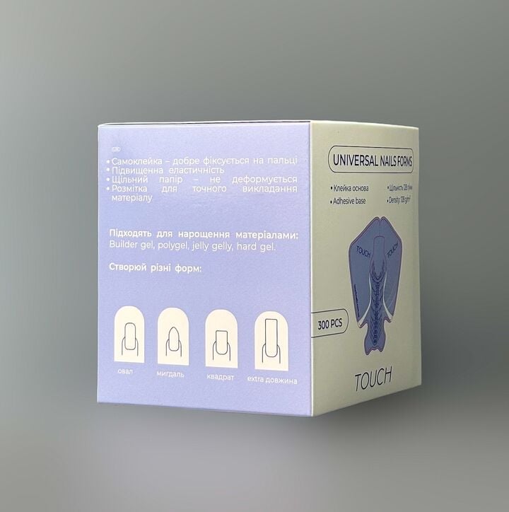 TOUCH. Universal Nails Forms, 300 pcs, Універсальні форми для нарощення, 300 шт #4