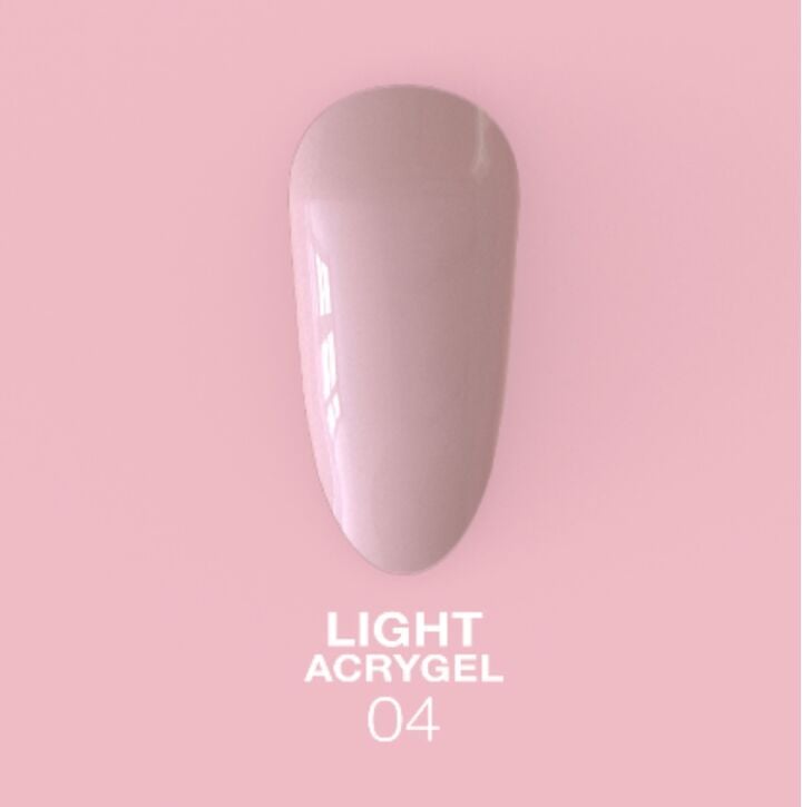 LUNAmoon. Light Acrygel #4 Milky nude, 30 ml, gel líquido, nude leitoso #2