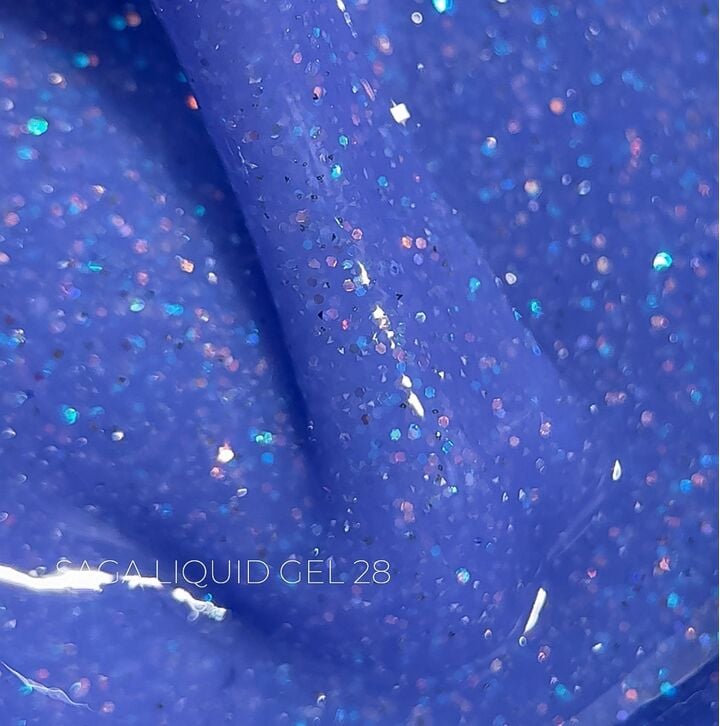 SAGA. Liquid Gel, 15 ml, #28. Рідкий гель для укріплення та нарощування з шимером #1