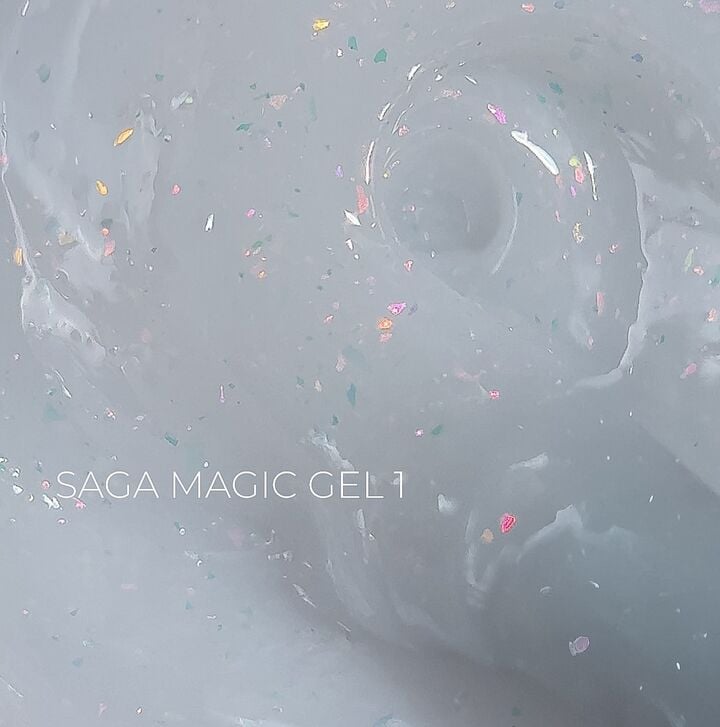 SAGA. Builder Gel "Magic", 15 ml, #01. Гель для укріплення та нарощування з поталлю #1