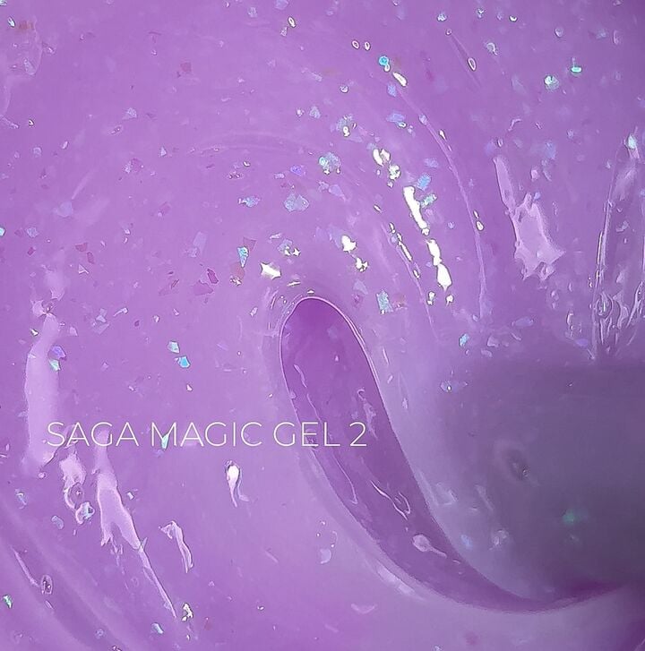 SAGA. Builder Gel "Magic", 15 ml, #02. Гель для укріплення та нарощування з поталлю #1