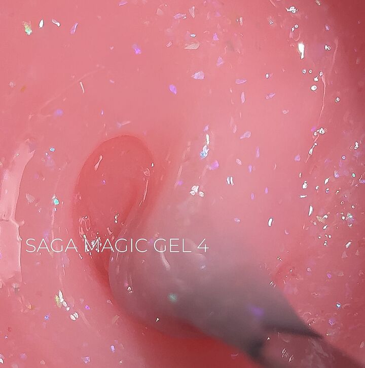 SAGA. Builder Gel "Magic", 15 ml, #04. Гель для укріплення та нарощування з поталлю #1