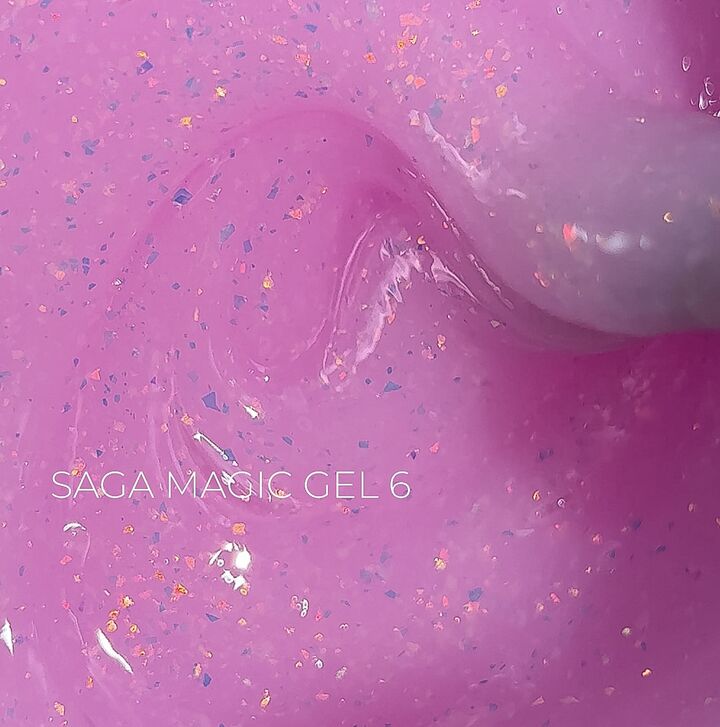 SAGA. Builder Gel "Magic", 15 ml, #06. Гель для укріплення та нарощування з поталлю #1