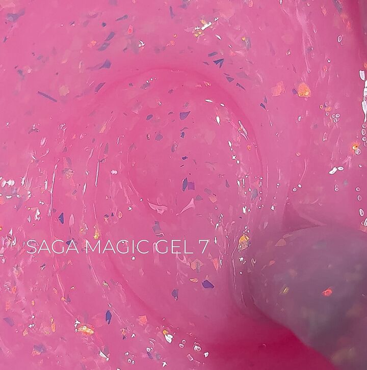 SAGA. Builder Gel "Magic", 15 ml, #07. Гель для укріплення та нарощування з поталлю #1