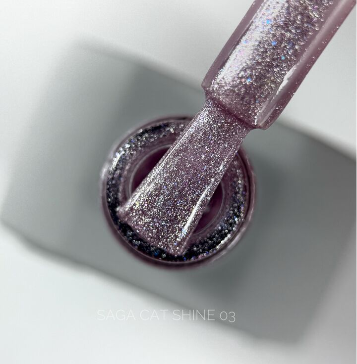SAGA. Cat's Eye Gel Polish "Cat Shine", #03, 10 ml. Гель-лак "Котяче око" #1