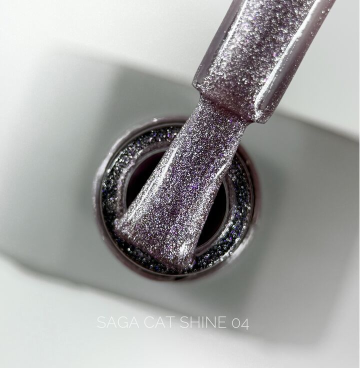 SAGA. Cat's Eye Gel Polish "Cat Shine", #04, 10 ml. Гель-лак "Котяче око" #1