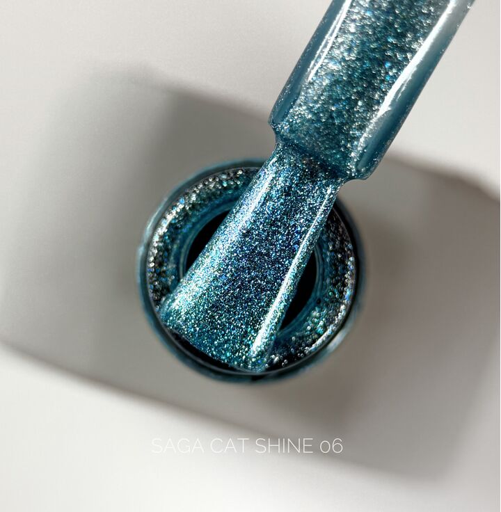 SAGA. Cat's Eye Gel Polish "Cat Shine", #06, 10 ml. Гель-лак "Котяче око" #1