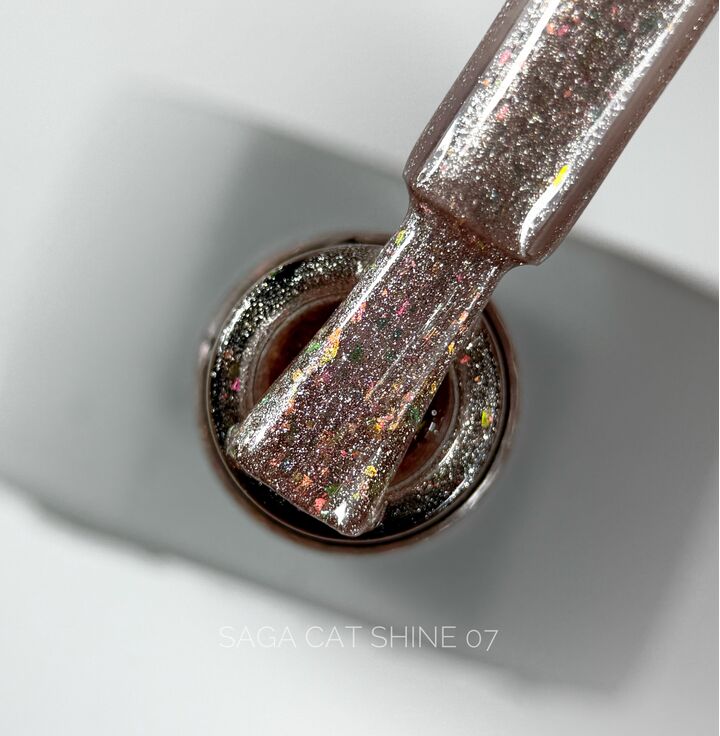 SAGA. Cat's Eye Gel Polish "Cat Shine", #07, 10 ml. Гель-лак "Котяче око" #1
