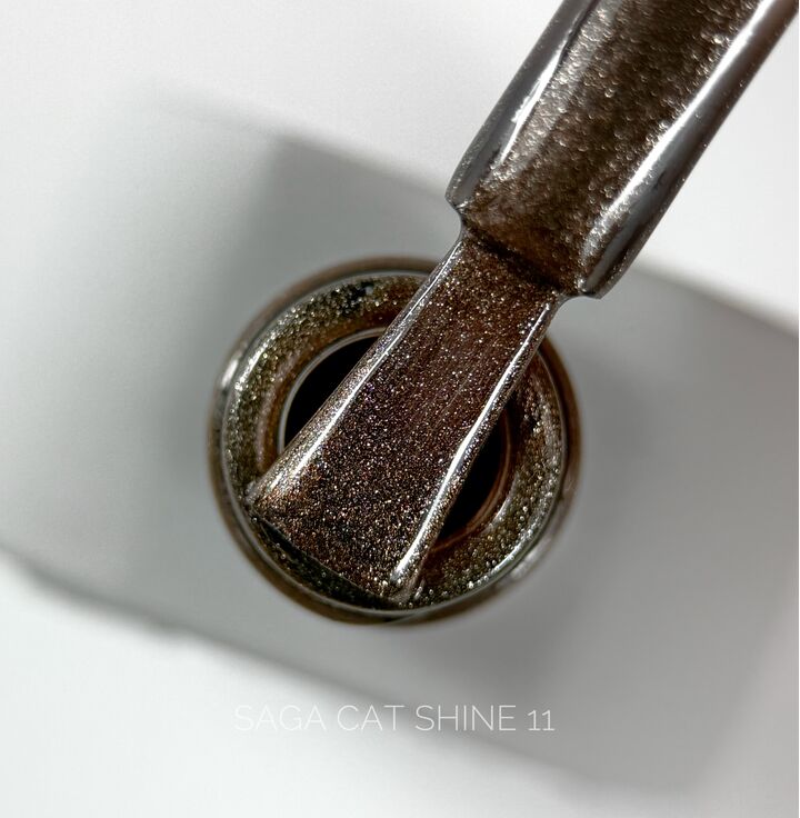 SAGA. Cat's Eye Gel Polish "Cat Shine", #11, 10 ml. Гель-лак "Котяче око" #1