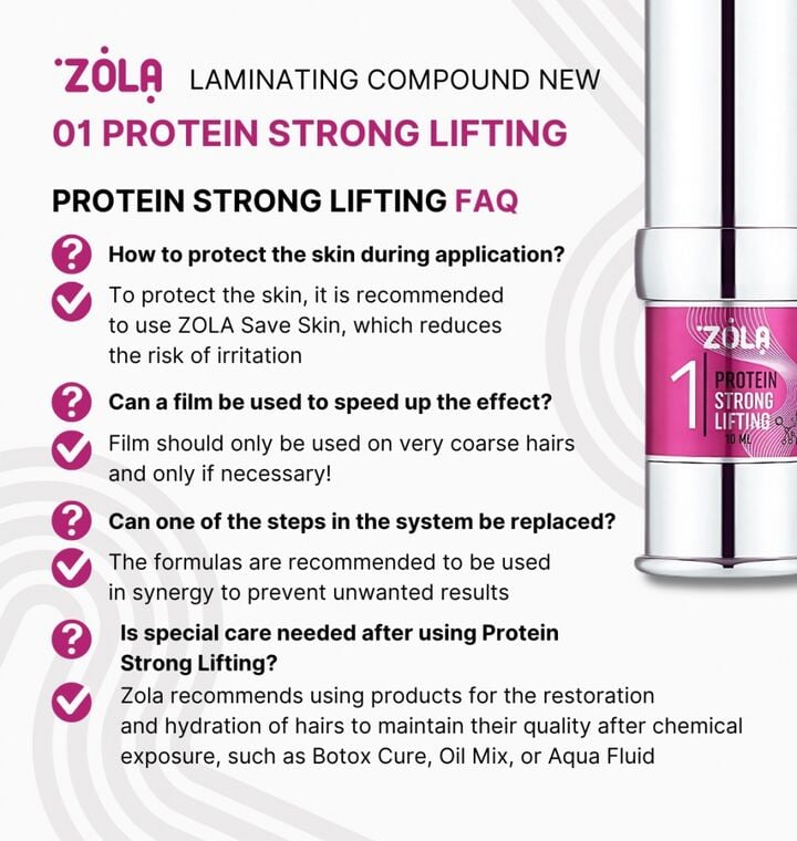 ZOLA. Brow & Lush Lamination Compound 01, Protein Strong Lifting, 10 ml. Склад для ламінування 01 #5