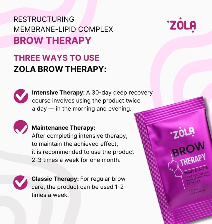 ZOLA. Restructuring Membrane-Lipid Complex, Brow Therapy, in sachet 10 pcs x 1.5 ml. Мембранно-ліпідний комплекс для реструктуризації брів #6