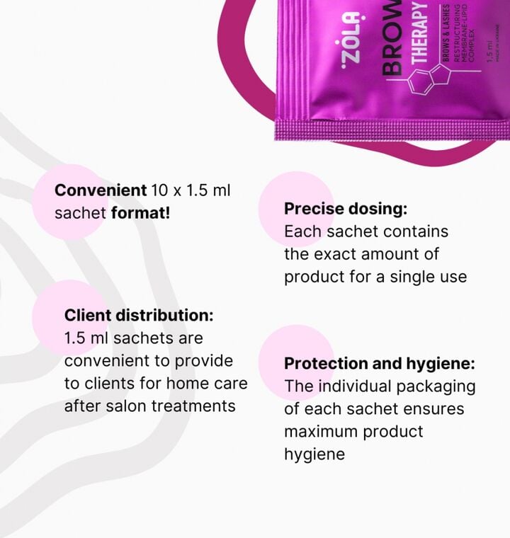 ZOLA. Restructuring Membrane-Lipid Complex, Brow Therapy, in sachet 10 pcs x 1.5 ml. Мембранно-ліпідний комплекс для реструктуризації брів #7