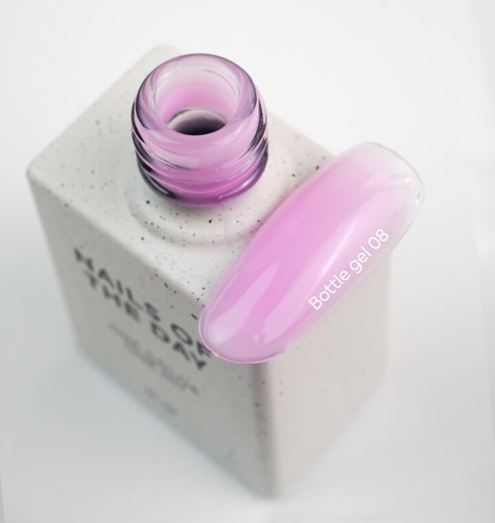 NOTD. Bottle Gel #8, Bright Pink, 10 ml, flüssiges extra-starkes Builder Gel, leuchtendes Pink #2