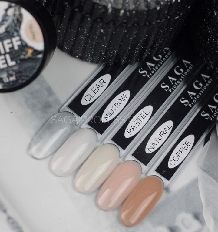 SAGA. Stiff Gel, 15 ml, #05, Coffee. Густий гель для укріплення та нарощування #5
