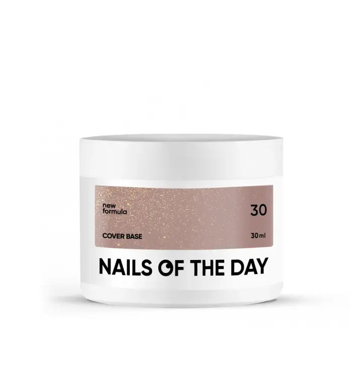 NOTD. Cover Base, NEW Formula #30, 30 ml, base camuflaje nude con brillo dorado #2