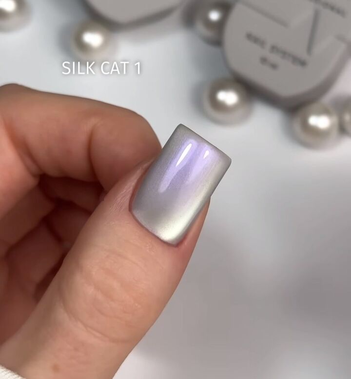 SAGA. Cat's Eye Gel Polish "Silk Cat", #01, 10 ml. Гель-лак "Котяче око" з перламутром #3
