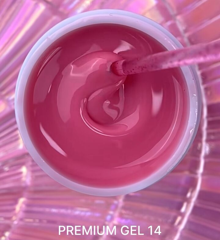 УЦІНКА / LUNAmoon. Premium Builder Gel #14 Rose pink, 30 ml, гель моделюючий, червоно-рожевий #4