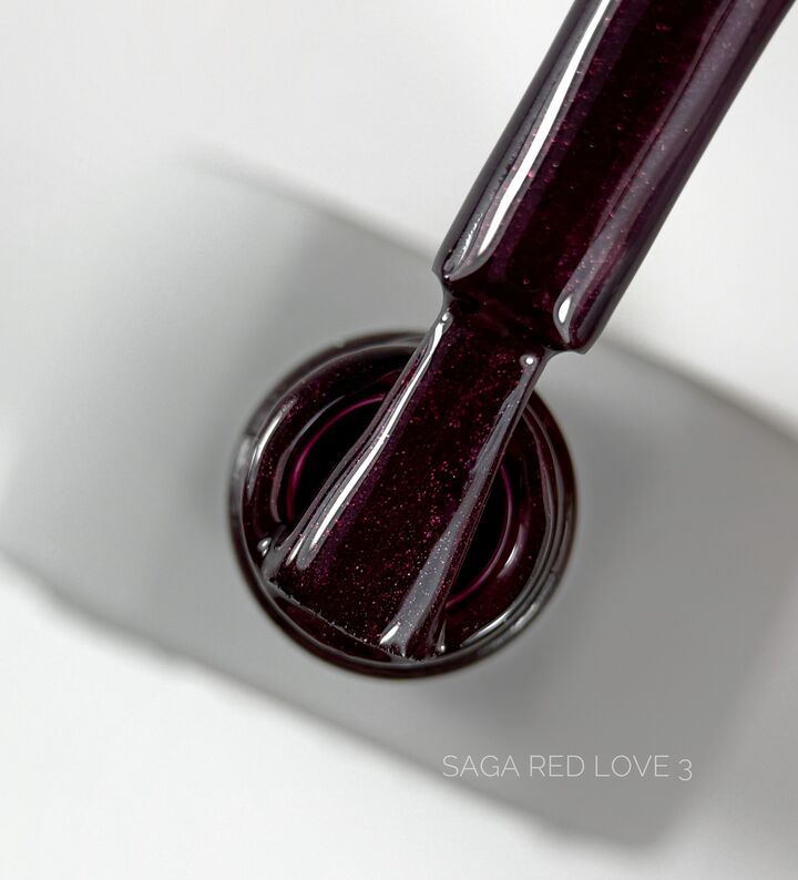 SAGA. Gel Polish "Love Red", #03, 10 ml. Гель-лак з шимером #2