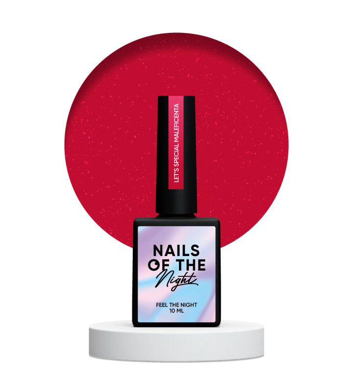 NOTD. "Let's Special" Gel Polish, MALEFICENTA, #131, 10 ml, гель-лак темно-червоний світловідбиваючий #2