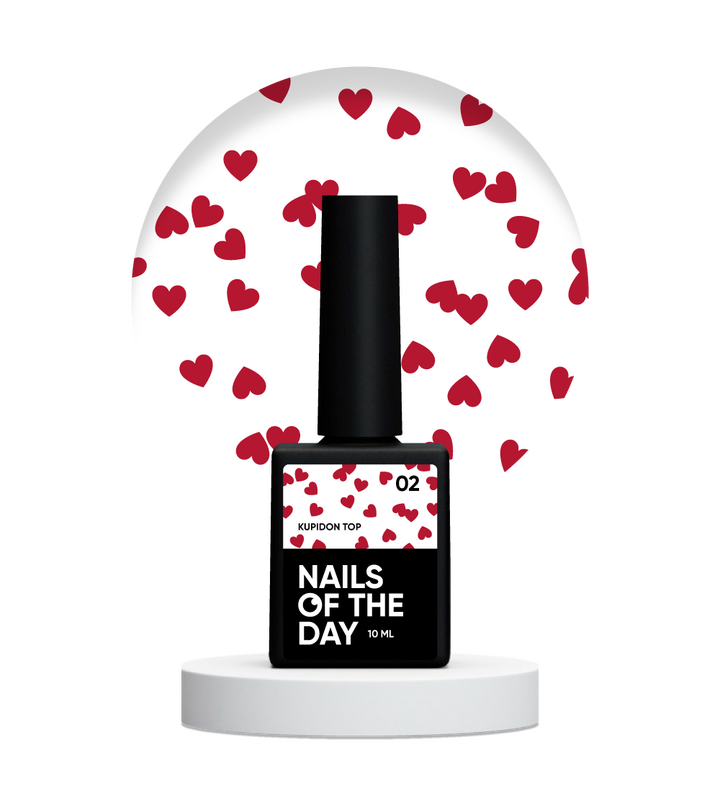 NOTD. "Kupidon" Top #02, 10 ml, Top mit roten Herzen #2