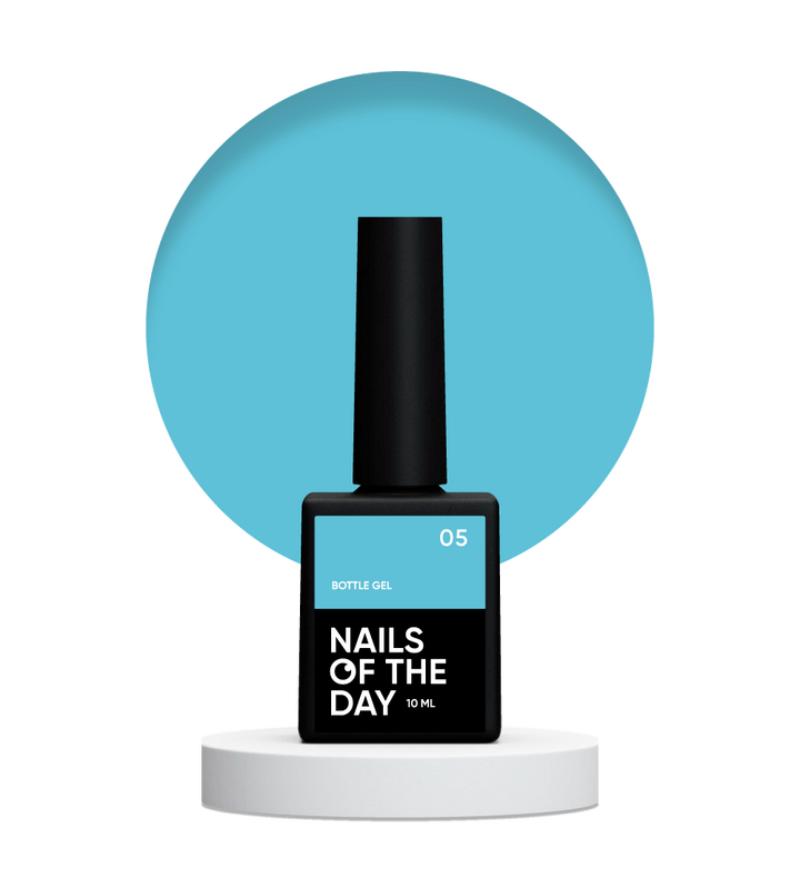 NOTD. Bottle Gel #5, Blue, 10 ml, flüssiger superstarker Builder Gel, himmelblau #2