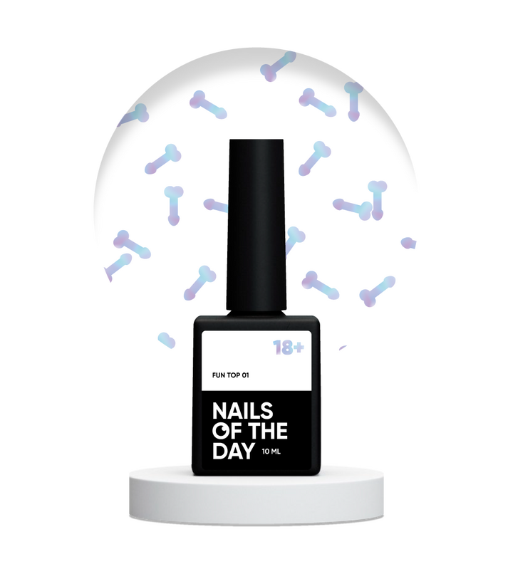 NOTD. "Fun!" Top #01, 10 ml, топ з голографічними фігурками #3