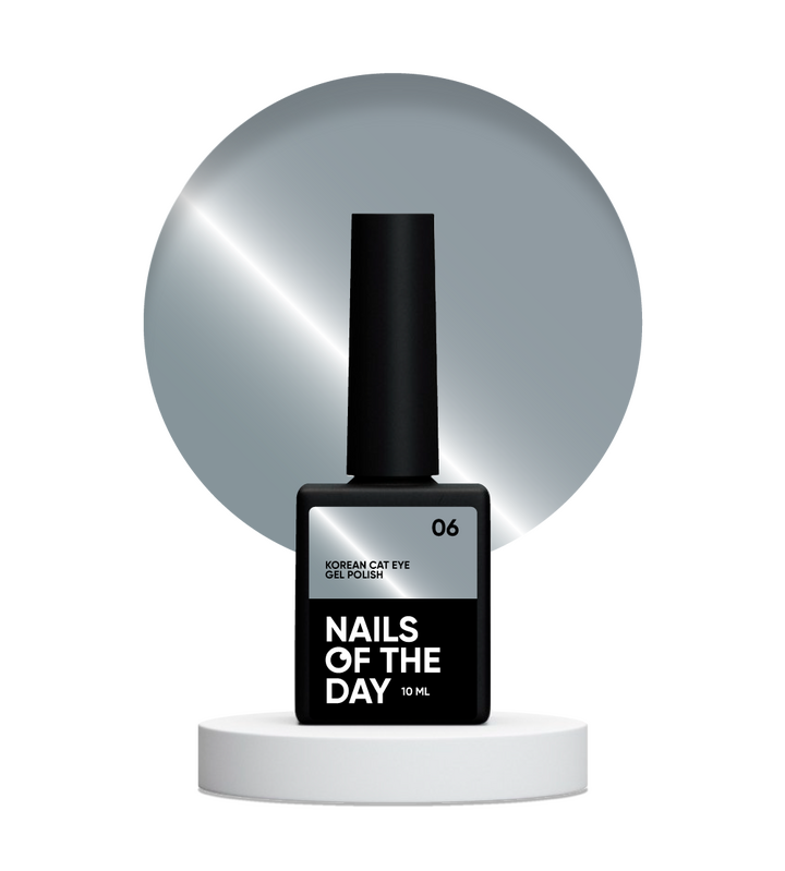 NOTN. Korean "Cat eye" Gel Polish #06, 10 ml, гель-лак "котяче око" сріблясто-блакитний #2