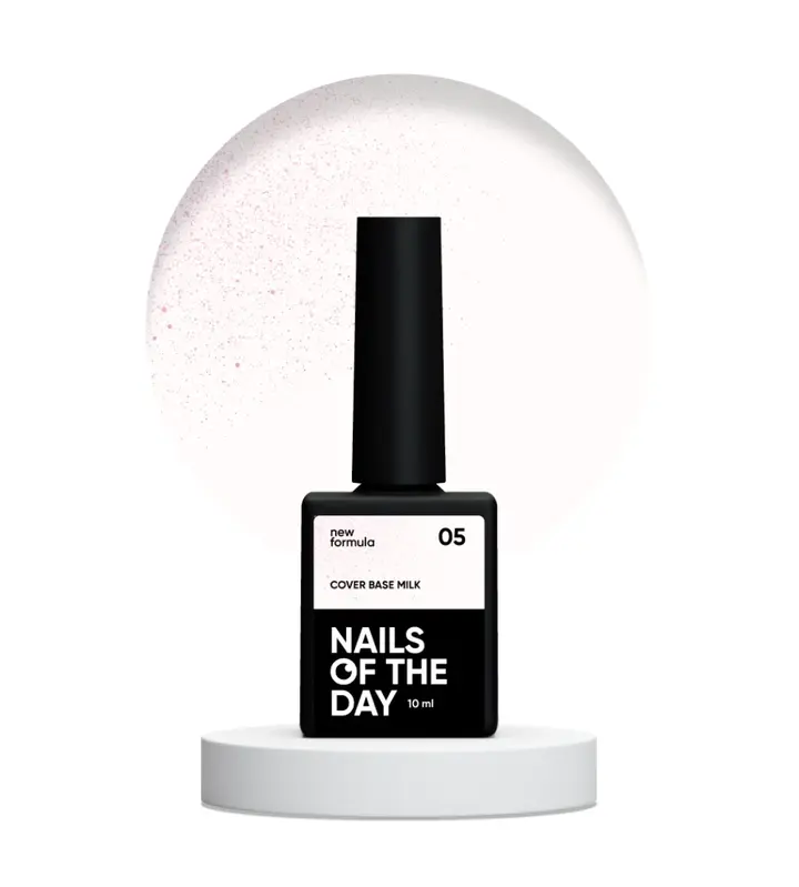 NOTD. Cover Base Milk with silver shimmer #05, NEW Formula, 10 ml, milchige Base mit rosa Schimmer #2