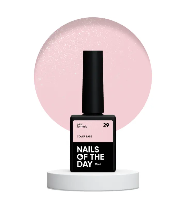NOTD. Cover Base, NEW Formula #29, 10 ml, ніжно-нюдова камуфлююча база зі срібним шимером #2