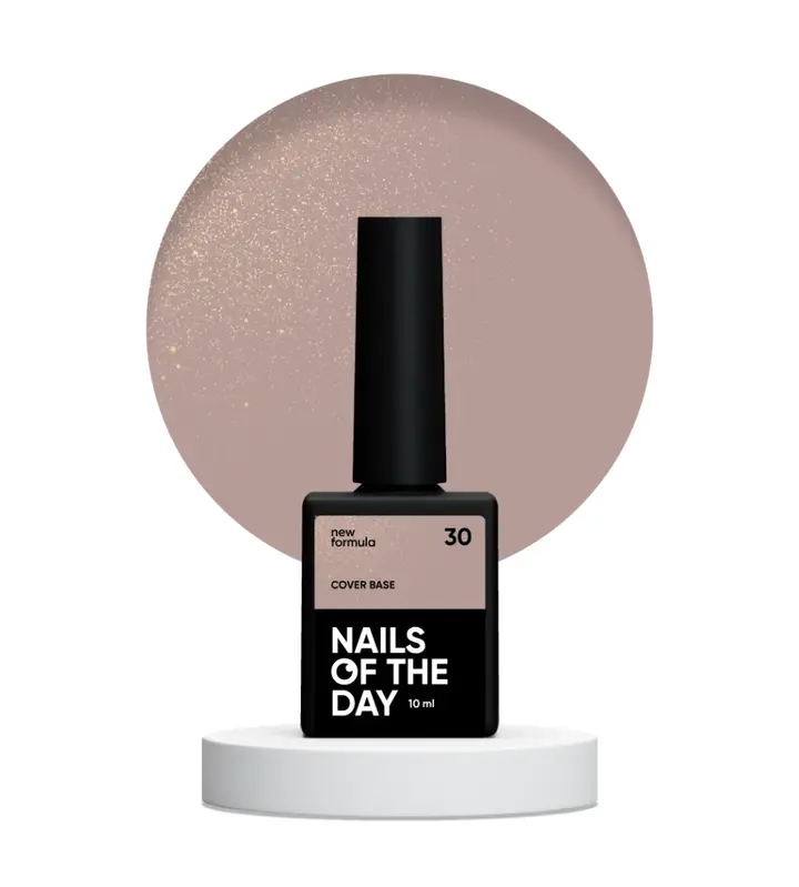 NOTD. Cover Base, NEW Formula #30, 10 ml, нюдюва камуфлююча база з золотим шимером #2