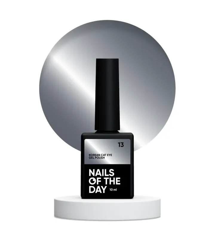 NOTN. Korean "Cat eye" Gel Polish #13, 10 ml, гель-лак "котяче око" темно-сірий #2