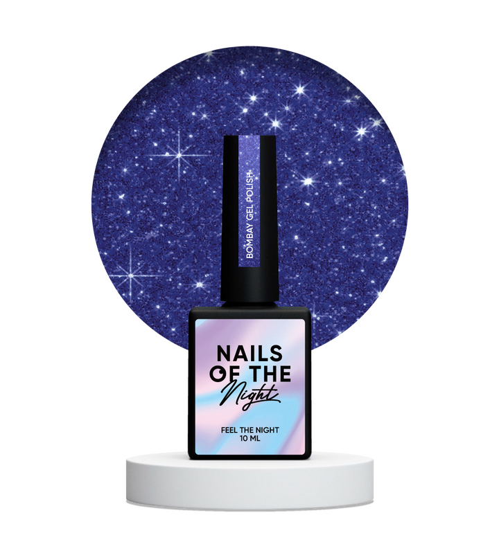 NOTN. Гель-лак Bombay, #318, світловідбиваючи глибокий синій, 10 ml #2