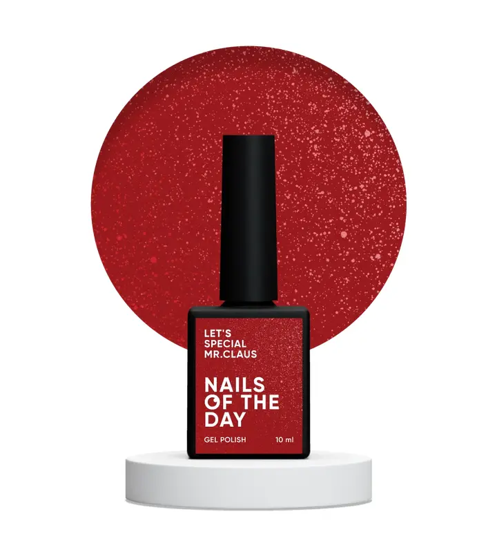 NOTD. Gel Polish, Mrs. Claus, #157, 10 ml. Гель-лак, насичено-червоний із дрібним шимером #2