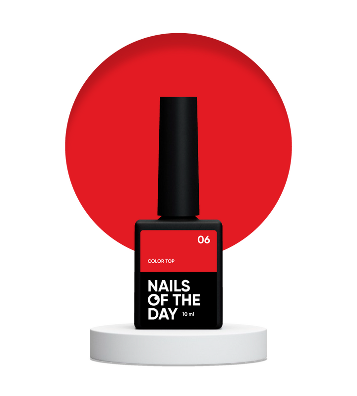NOTD. Color Top #06, 10 ml. Топ без липкого шару, насичений червоний #2