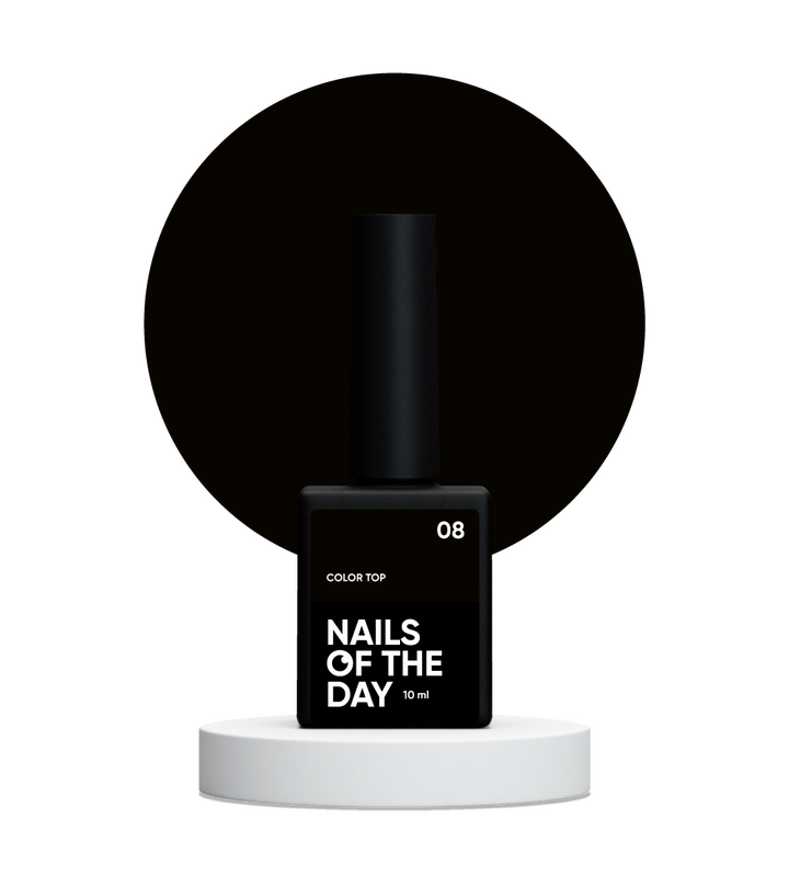 NOTD. Color Top #08, 10 ml. Топ без липкого шару, насичений чорний #2