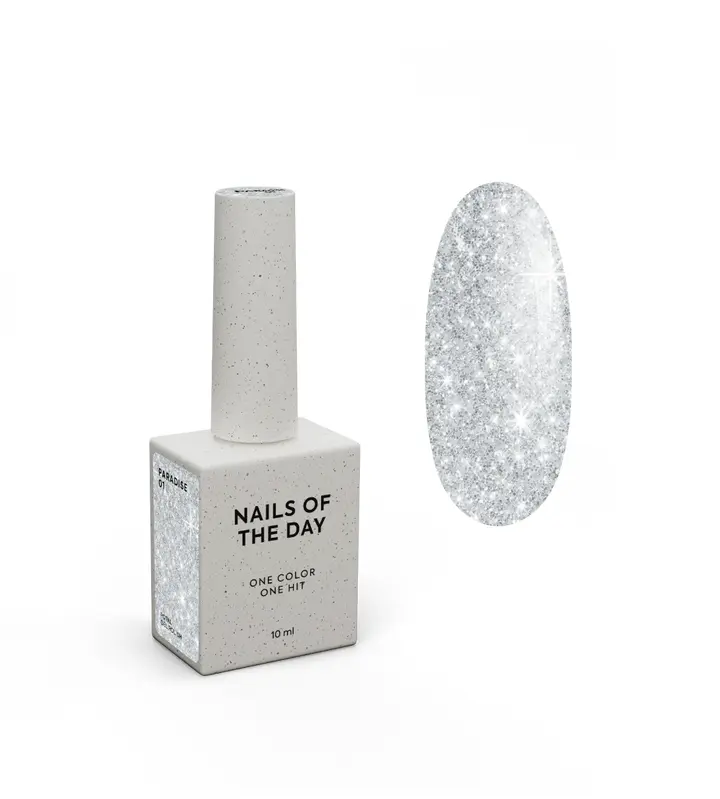 NOTD. Gel Polish, Let's special, PARADISE #01, 10 ml, гель-лак перлинно-білий з блискітками #1