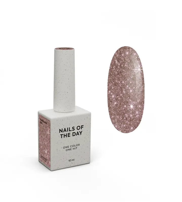 NOTD. Gel Polish, Let's special, PARADISE #05, 10 ml, гель-лак коричневий з блискітками #1