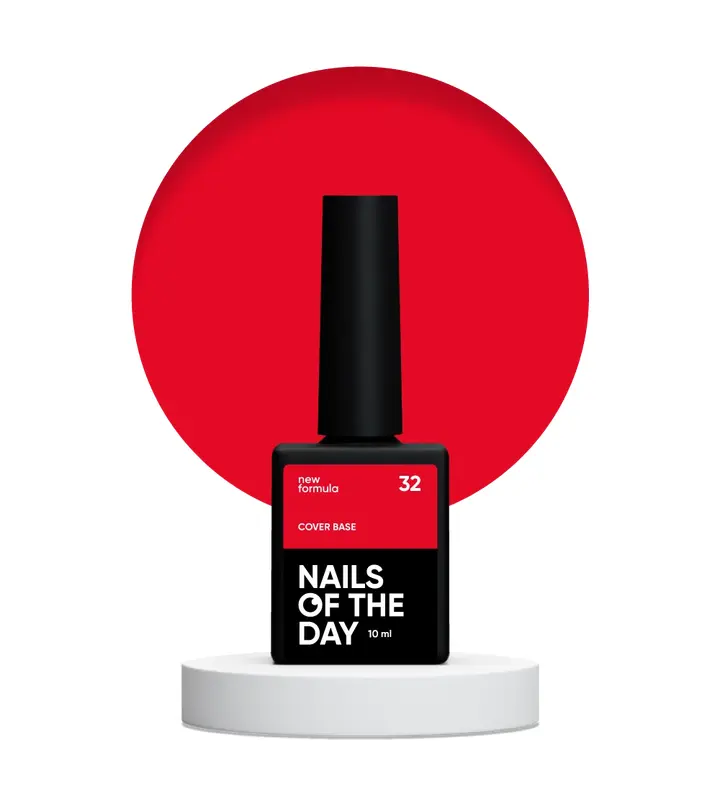 NOTD. Cover Base, NEW Formula #32, 10 ml, червона камуфлююча база #2