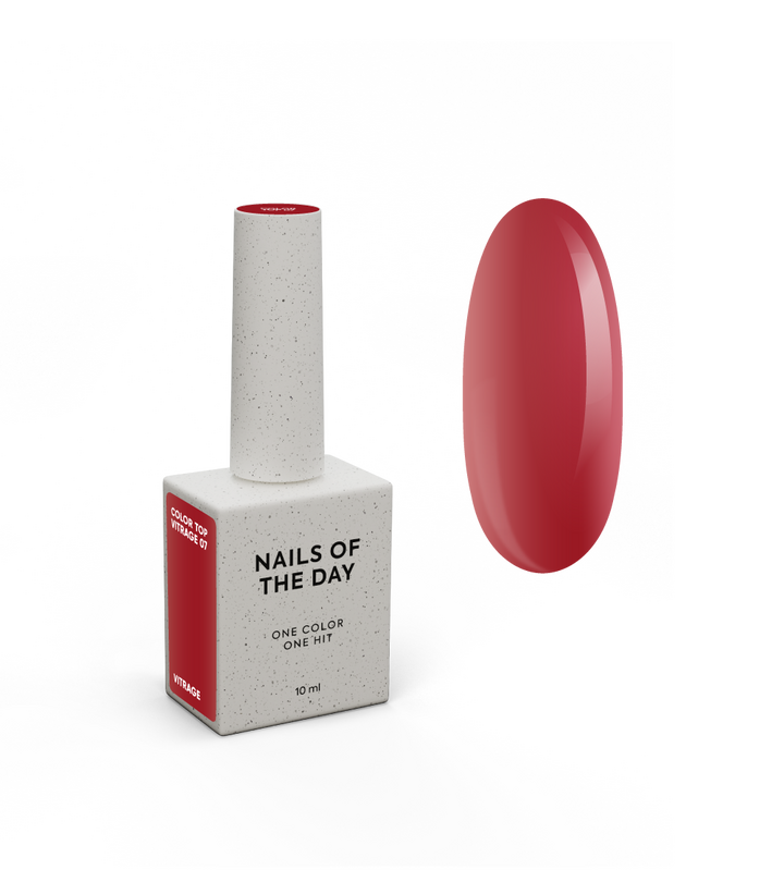 NOTD. Color Top, Vitrage #07, 10 ml. Вітражний топ без липкого шару, бордовий #1