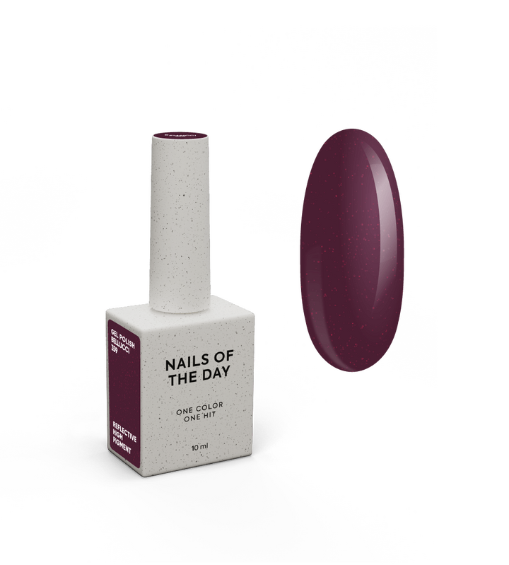 NOTD. "Let's Special" Gel Polish, BELLUCCI, #359, 10 ml, бордовий світловідбиваючий гель-лак #1