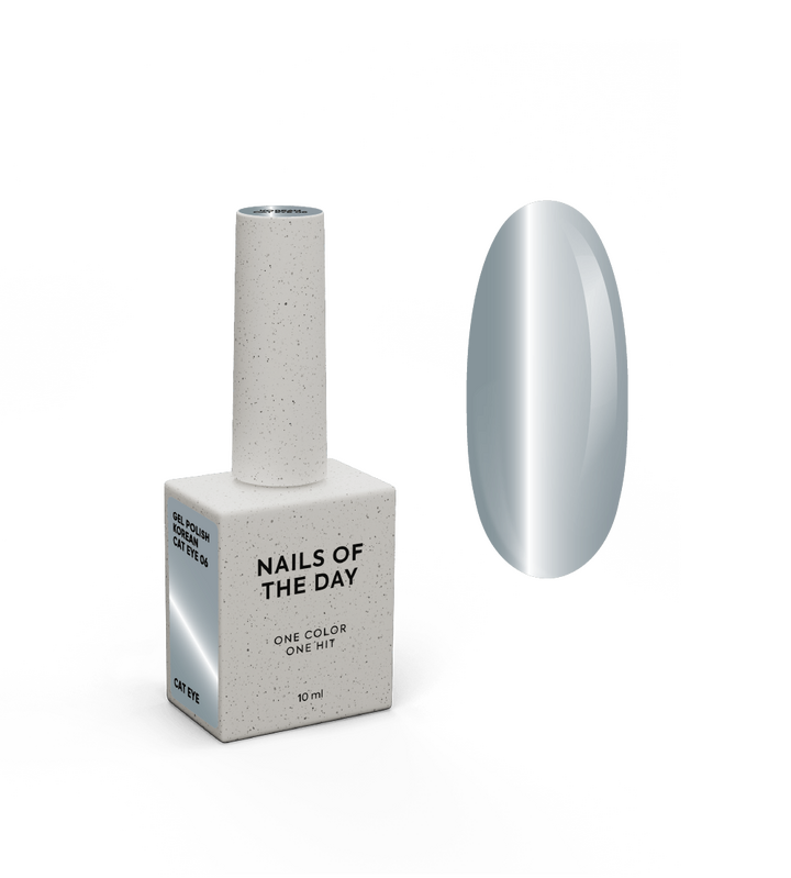 NOTN. Korean "Cat eye" Gel Polish #06, 10 ml, гель-лак "котяче око" сріблясто-блакитний #1