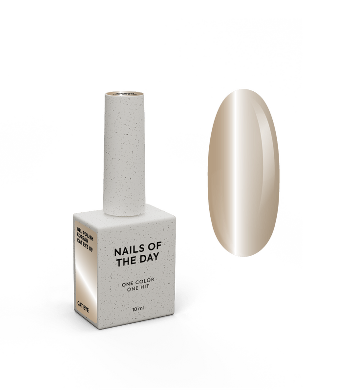 NOTN. Korean "Cat eye" Gel Polish #09, 10 ml, гель-лак "котяче око" нюдово-бежевий #1