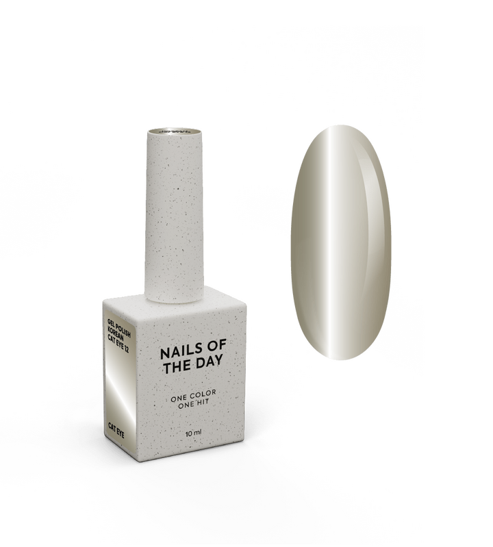 NOTN. Korean "Cat eye" Gel Polish #12, 10 ml, гель-лак "котяче око" холодний бежевий #1
