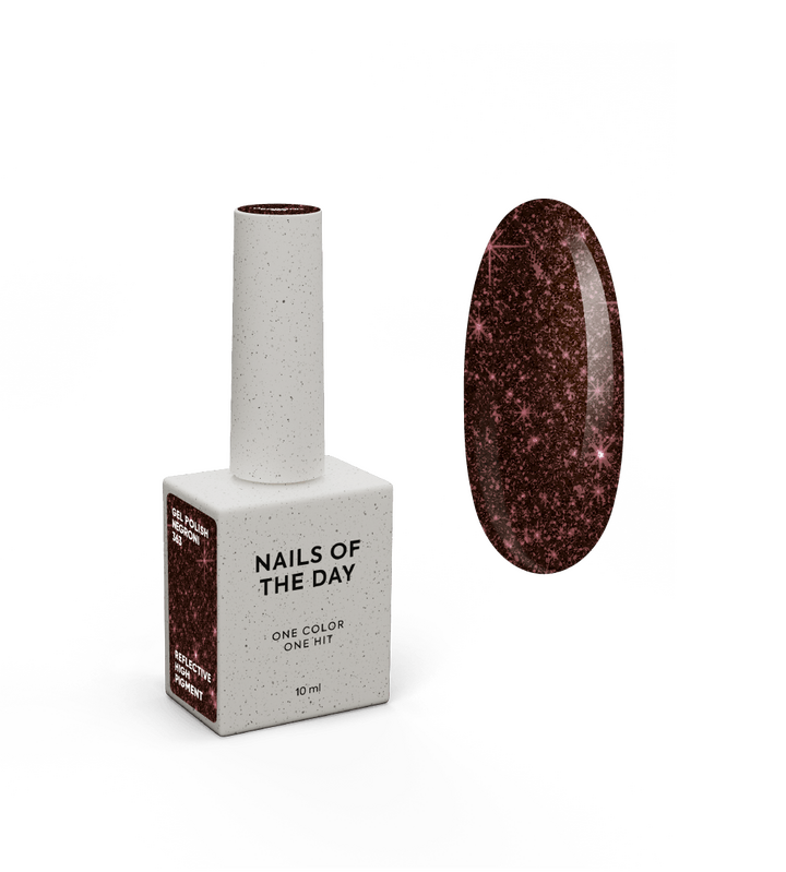 NOTD. Gel polish, Negroni, #363. Гель-лак світловідбиваючий, темно-бордовий #1