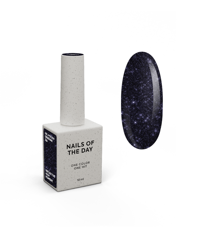NOTN. Reflective Gel Polish, Obsidian, #326, графітово-фіолетовий світловідбиваючий, 10 ml #1