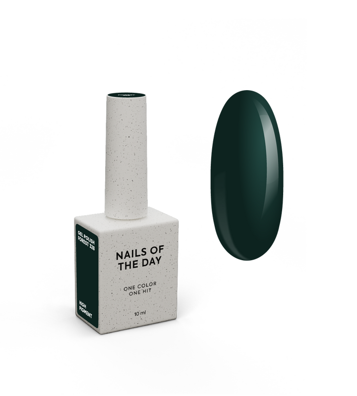 NOTD. Gel Polish Forest #328, 10 ml, гель-лак темно-зелений #1