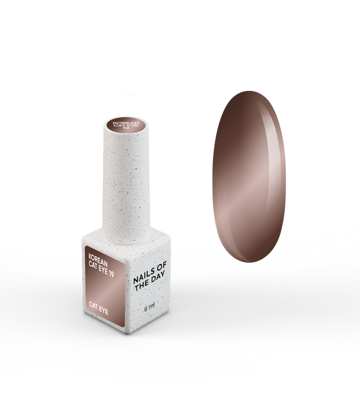 NOTD. Korean "Cat eye" Gel Polish #19, 6 ml, гель-лак "котяче око" теплий темно-коричневий #1