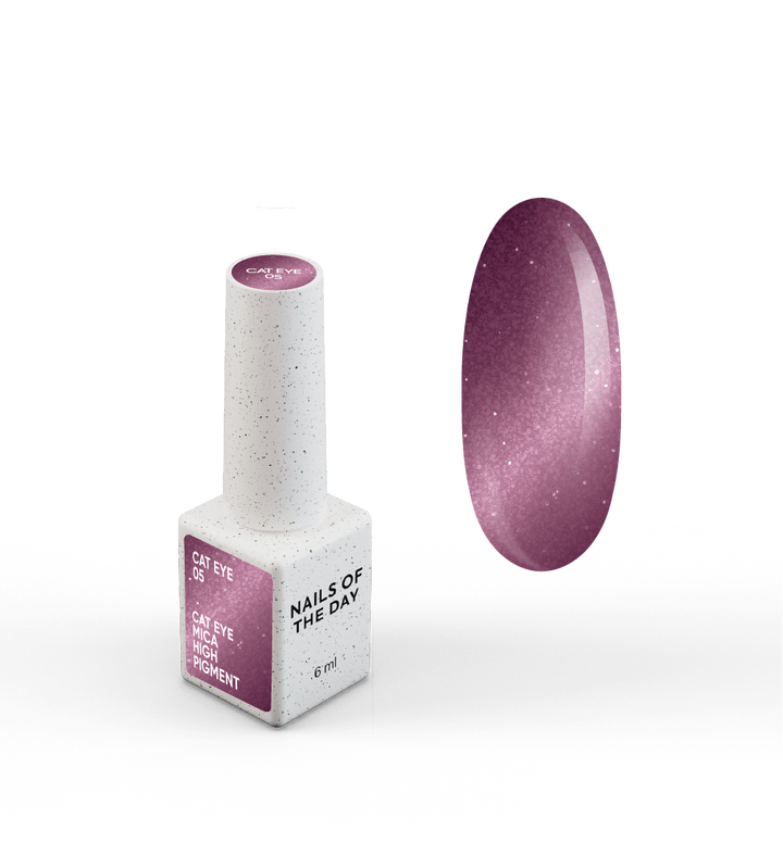УЦІНКА / NOTD. Gel Polish "Cat eye" #05, 6 ml, гель-лак "котяче око" темно-рожевий з поталлю #1