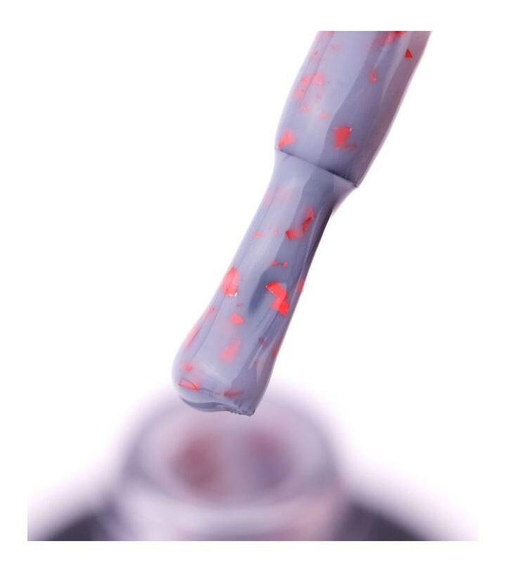 SAGA. Leaf base, #16, 10 ml. Кольорова база із червоною поталлю #2